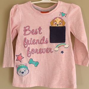 Paw Patrol "Best Friends Forever" pink long sleeved tee shirt